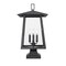 Z-Lite Rainer 4 Light Outdoor Pier Mounted Fixture, 13.5in. W x 25.25in. H, Black 5015PHBS-SQPM-BK - alternate 5